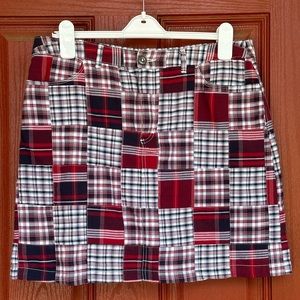 Croft & Barrow Skort Mid-Rise Patchwork Patriotic Women’s 12 Red White Blue